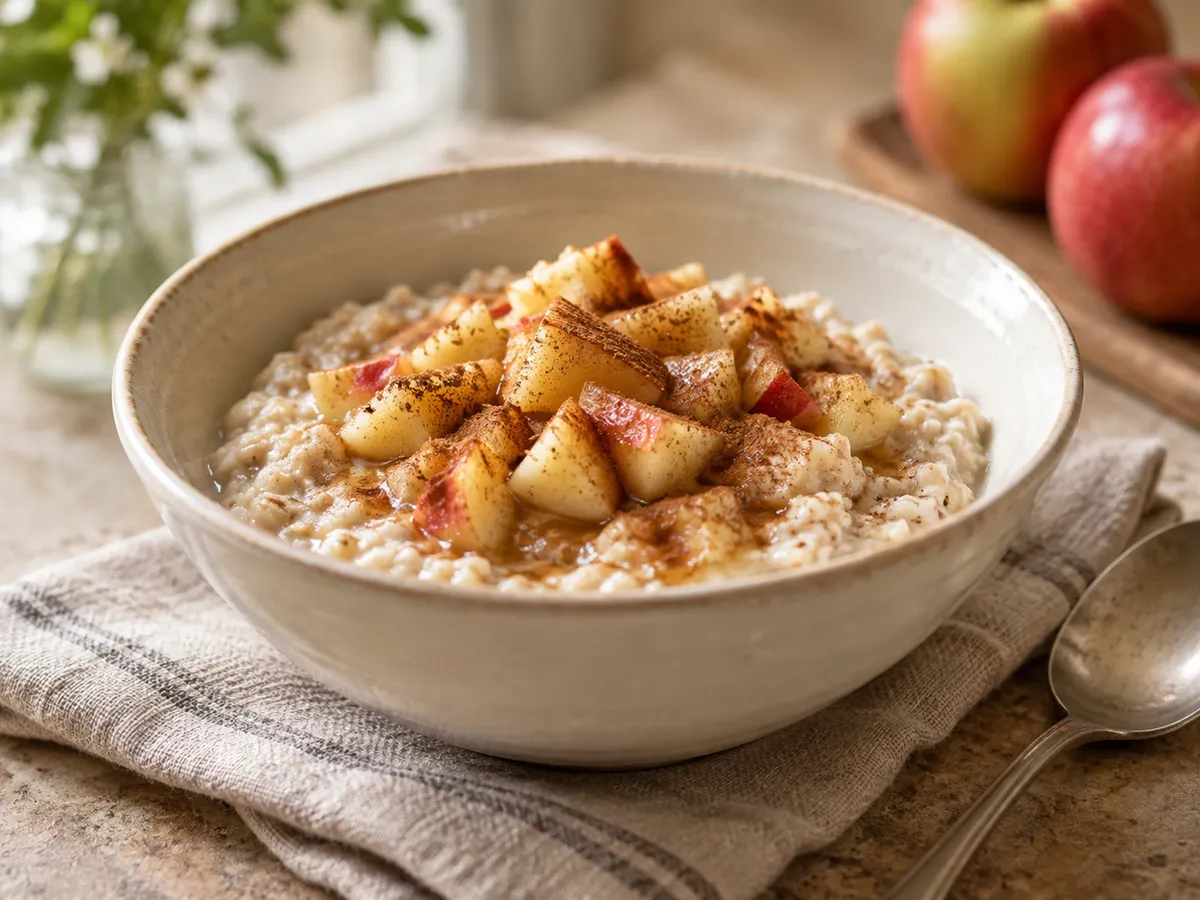 Apple and cinnamon porridge