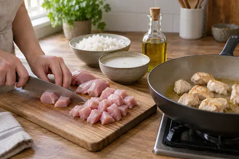 Cook coconut chicken curry