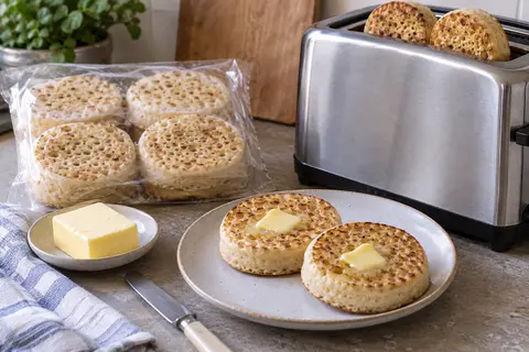 Crumpets with butter