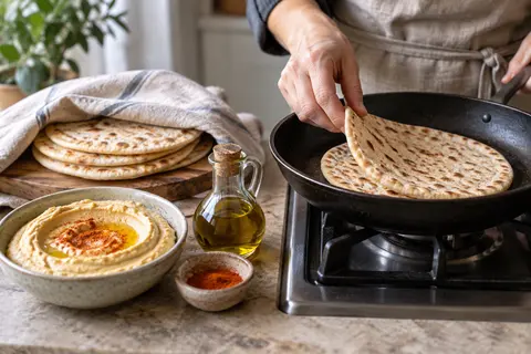 Hummus with flatbreads