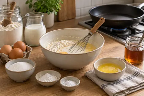 Mix and cook fluffy pancakes