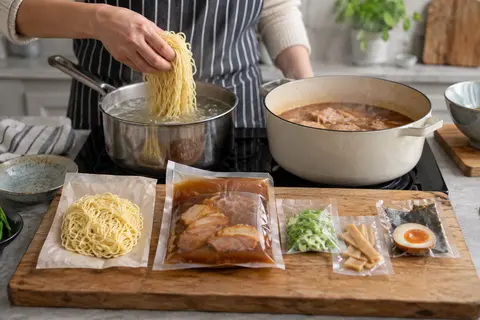 Prepare a pork ramen kit