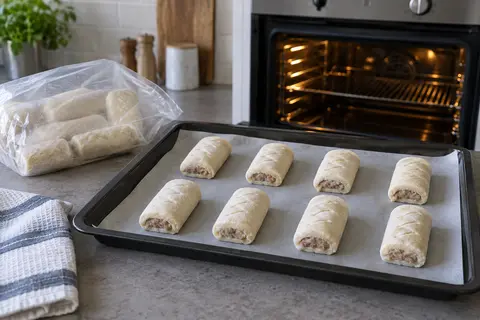 Bake frozen sausage rolls
