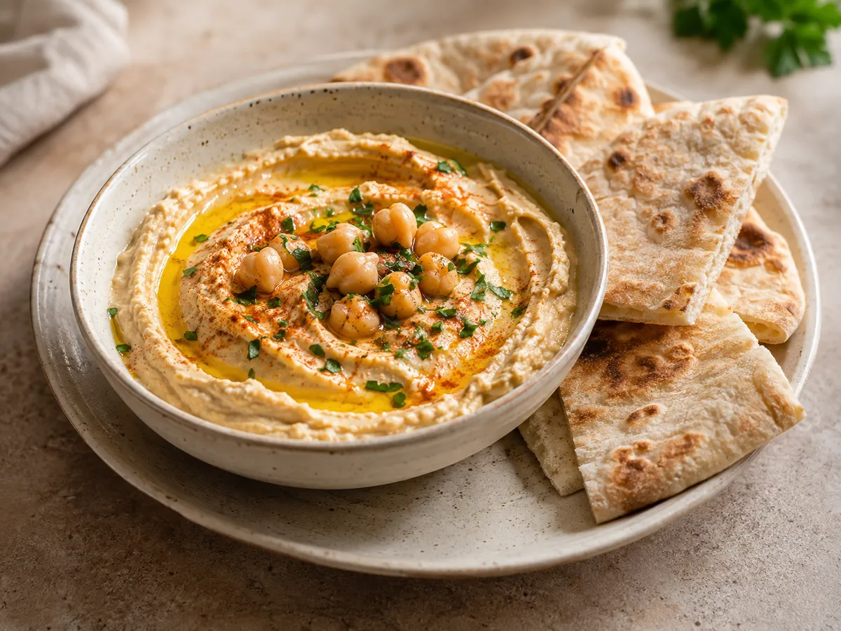 Hummus with flatbreads