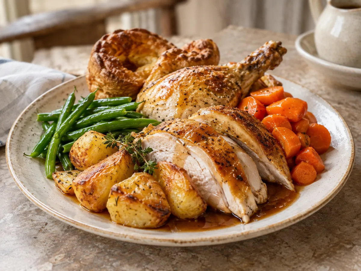 Roast chicken dinner