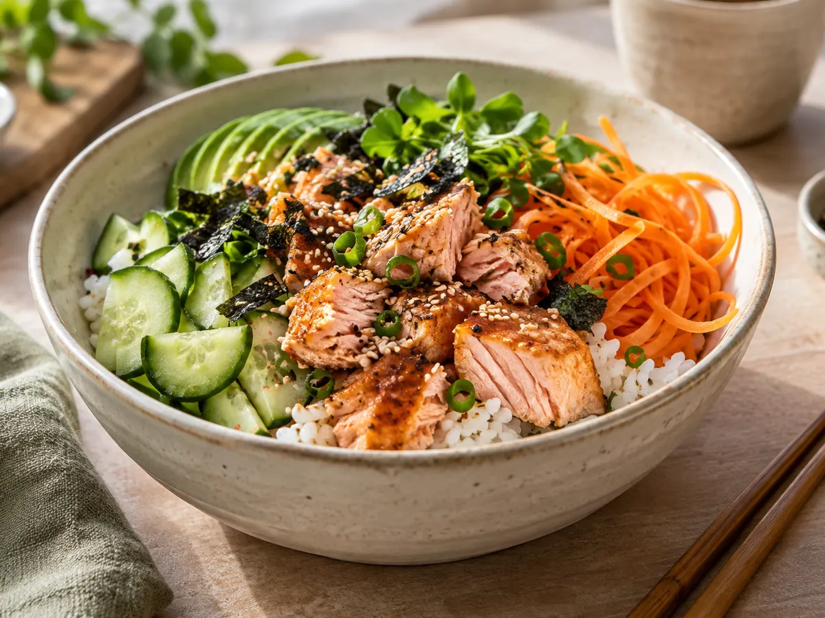 Salmon sushi bowls